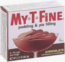 packaged pudding mix box