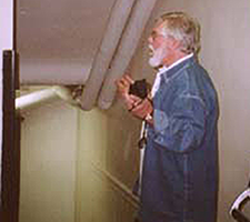 Don explains the tunnel; photo by Kirk Dougal