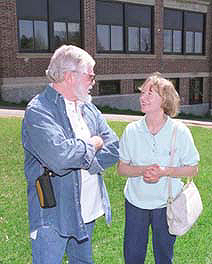 Ruth and Don in front of Laconia High School